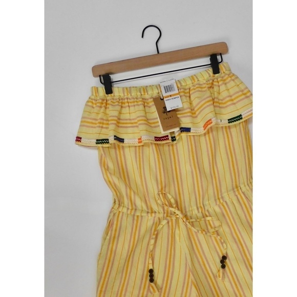 NWT!! KOPAL Rinku Romper Embroidered Ruffle Off Shoulder Vacation Boho Small - Picture 4 of 16